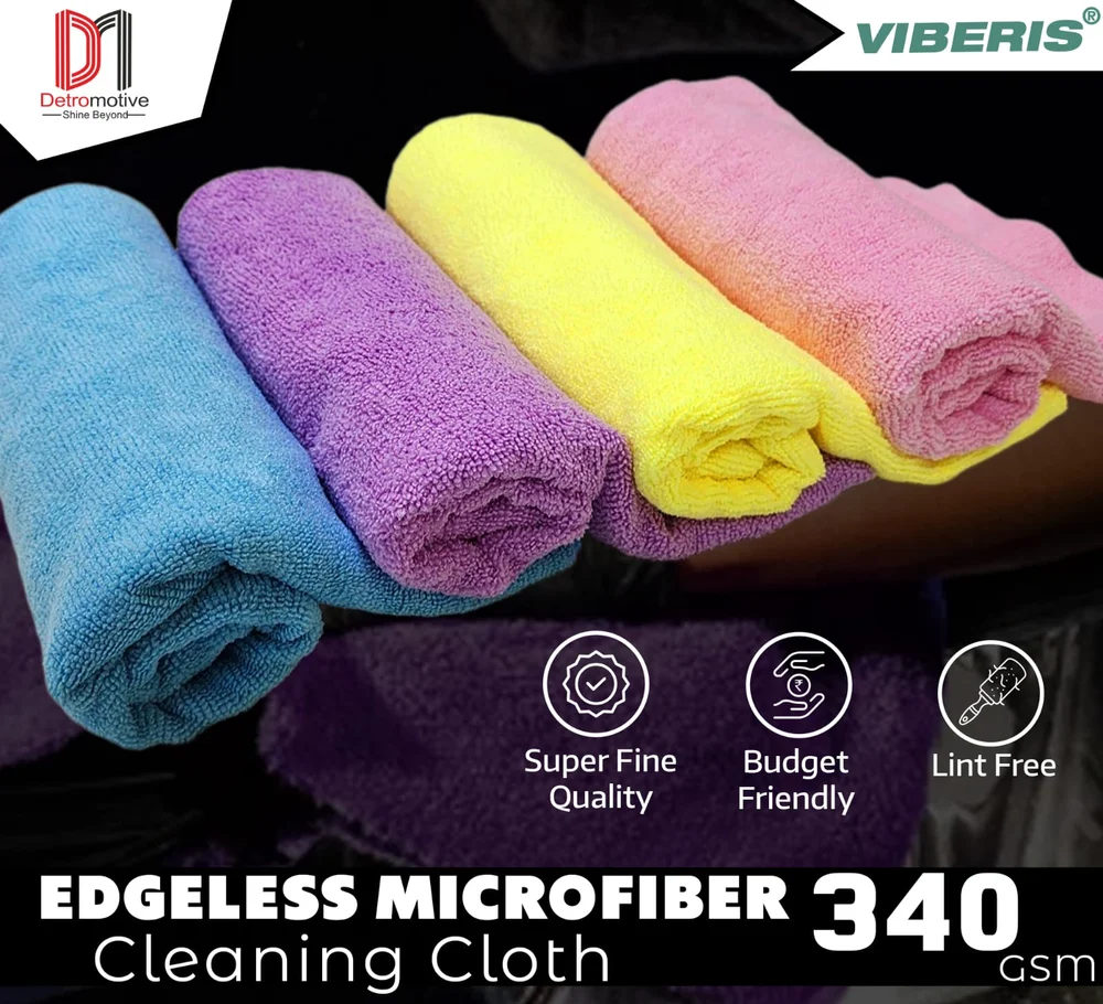 Viberis 340 GSM Edgeless Microfiber Cloths 40x40 Cm